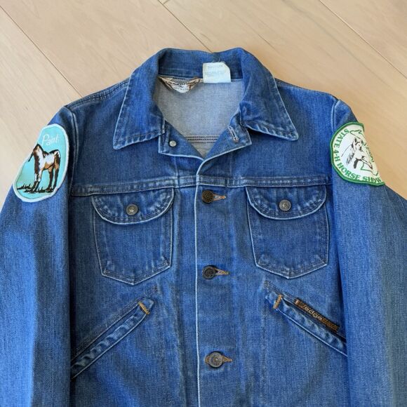 Vintage Sedgefield Denim Jacket 16 Blue 80s FFA Made in USA Horse Racing Western - Picture 3 of 9